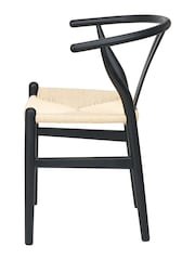 Pacific Black Beech Wood and Natural Rope Dining Chair - Image 4 of 6
