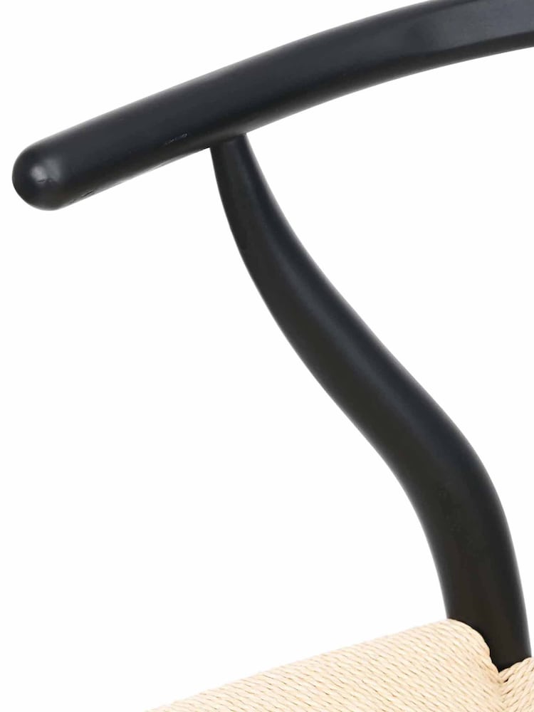 Pacific Black Beech Wood and Natural Rope Dining Chair - Image 6 of 6