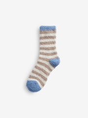 Blue/Ecru Cream/Camel Cosy Socks 2 Pack - Image 5 of 5