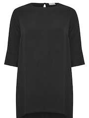 Yours Curve Black Flute Sleeve Tunic - Image 2 of 2