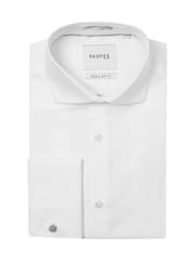 Skopes White 100% Cotton Double Cuff Dobby Shirt - Image 6 of 6