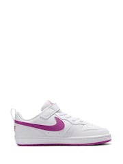 Nike White/Fuschia Pink Junior Court Borough Low Recraft Trainers - Image 1 of 8