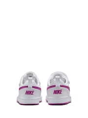 Nike White/Fuschia Pink Junior Court Borough Low Recraft Trainers - Image 4 of 8