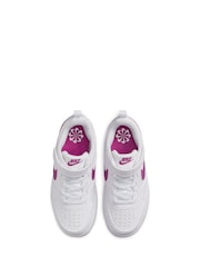 Nike White/Fuschia Pink Junior Court Borough Low Recraft Trainers - Image 5 of 8