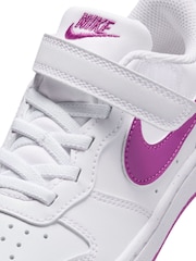 Nike White/Fuschia Pink Junior Court Borough Low Recraft Trainers - Image 7 of 8