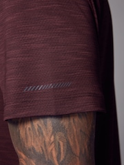 Burgundy Red Active Gym Training T-Shirt - Image 6 of 10