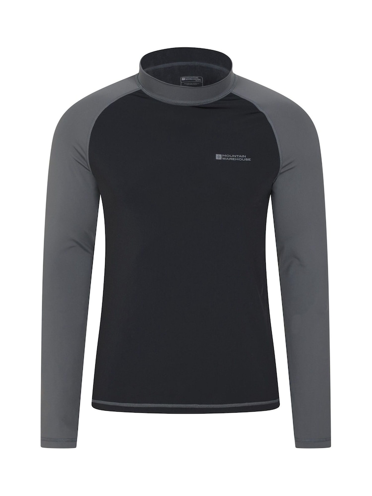 Mountain Warehouse Black Mens Long Sleeve Rash Vest - Image 1 of 4