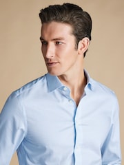 Camo azul - Camisas eCharles Tyrwhitt algodão Slim Fit Noiron Linen - Imagem 2 de 6