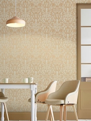 Graham & Brown Gold Hartley Damask Wallpaper Sample - Image 1 of 3