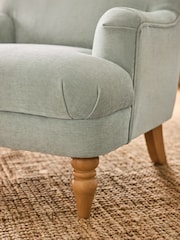 Laura Ashley Baron Chenille Pale Grey Green Clipsham Accent Chair - Image 2 of 8