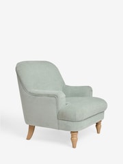 Laura Ashley Baron Chenille Pale Grey Green Clipsham Accent Chair - Image 4 of 8