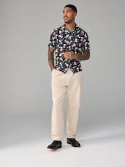 Black Snoopy Short Sleeve Christmas Print Shirt - Image 2 of 7