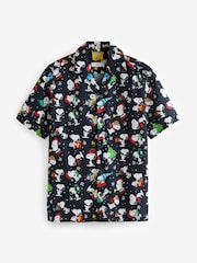 Black Snoopy Short Sleeve Christmas Print Shirt - Image 5 of 7