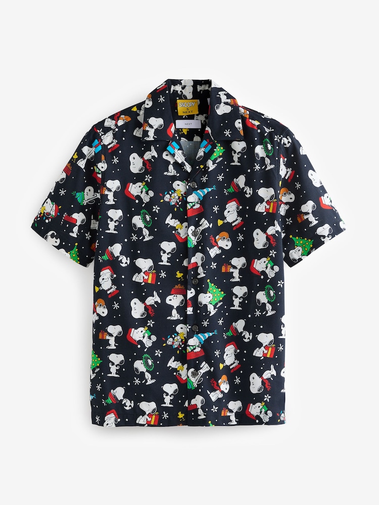 Snoopy noir - Chemise à manches courtes avec imprimé de Noël - Image 5 of 7