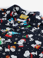 Black Snoopy Short Sleeve Christmas Print Shirt - Image 6 of 7