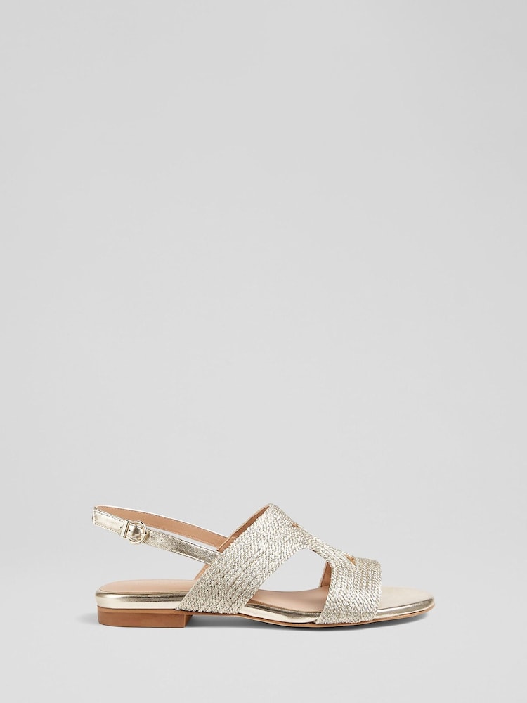 LK Bennett Brown/Silver Serena Yarn Sandals - Image 1 of 3