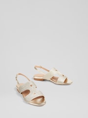LK Bennett Brown/Silver Serena Yarn Sandals - Image 2 of 3