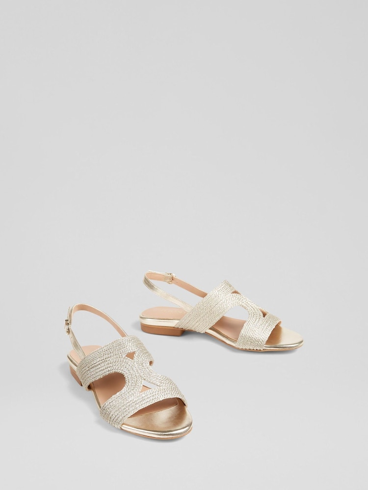 LK Bennett Brown/Silver Serena Yarn Sandals - Image 2 of 3