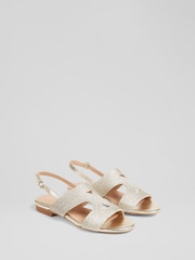 LK Bennett Brown/Silver Serena Yarn Sandals - Image 3 of 3