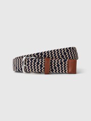Gap Navy Blue Braided Vegan Leather Belt - Image 1 of 3