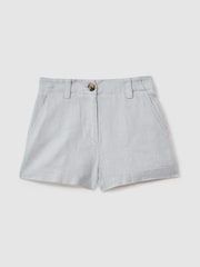 Reiss Blue Dani 4-9 yrs Linen Loose Fit Shorts - Image 2 of 4