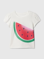 Gap White/Pink Summer Graphic Short Sleeve T-Shirt (Newborn-5yrs) - Image 1 of 2
