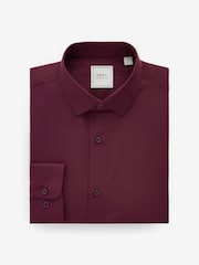 Fig Purple Slim Fit Easy Care Single Cuff Smart Shirt - Image 5 of 7