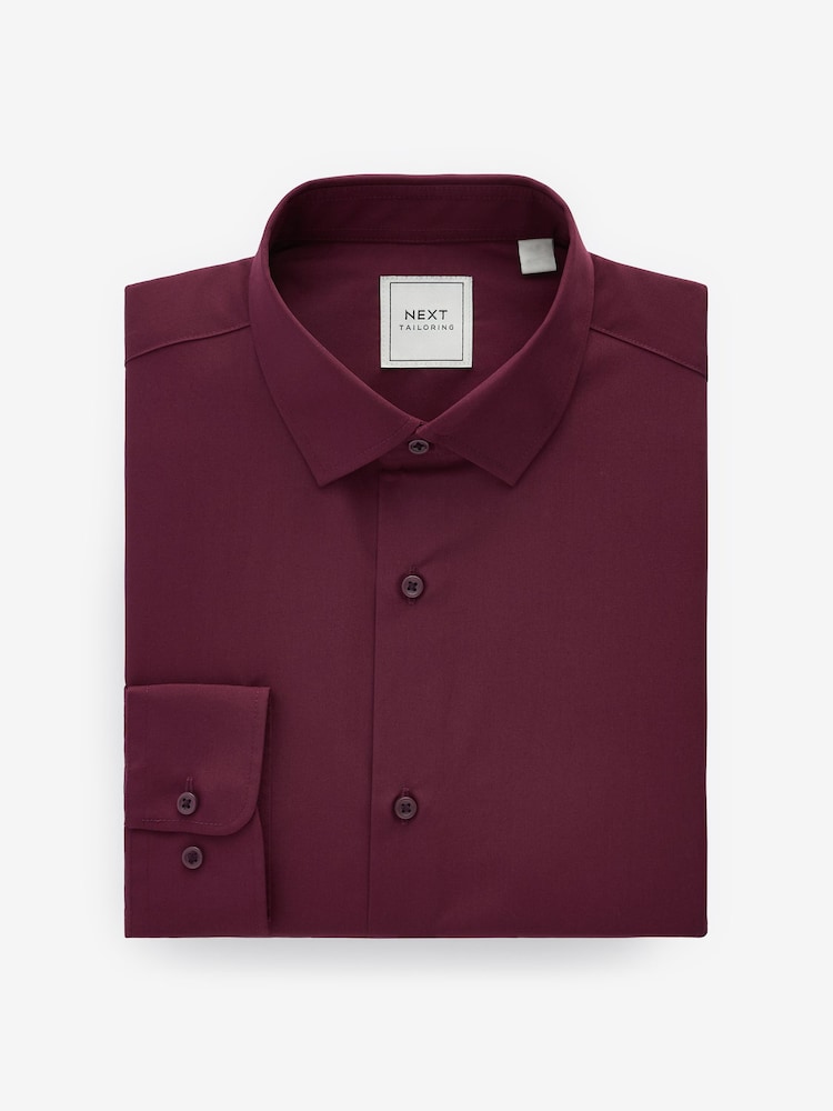 Fig Purple Slim Fit Easy Care Single Cuff Smart Shirt - Image 5 of 7
