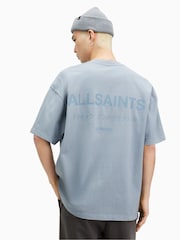 AllSaints Blue 100% Cotton Underground Crew T-Shirt - Image 2 of 7