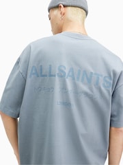 AllSaints Blue 100% Cotton Underground Crew T-Shirt - Image 6 of 7