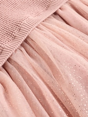 Dusky Pink Twofer Mesh Baby Dress (0mths-2yrs) - Image 11 of 11