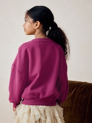 Burgundy Red Embellished Heart Sweatshirt (3-16yrs) - Image 3 of 9
