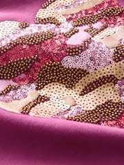 Burgundy Red Embellished Heart Sweatshirt (3-16yrs) - Image 8 of 9