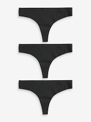 Black Thong No VPL Comfort Knickers 3 Pack - Image 7 of 8