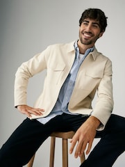 Ecru Jersey Shacket - Image 1 of 9