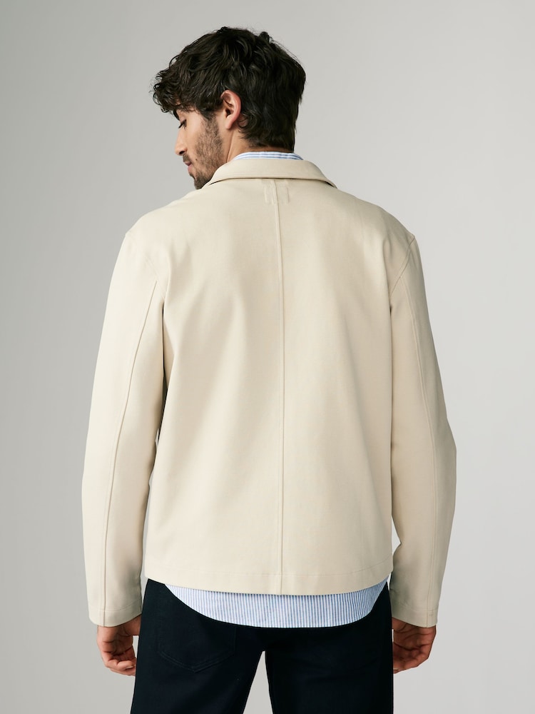 Ecru - Jersey overhemdjack - Image 5 of 9