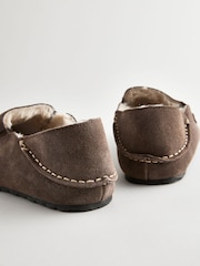 Grey Suede Moccasin Slippers - Image 5 of 6
