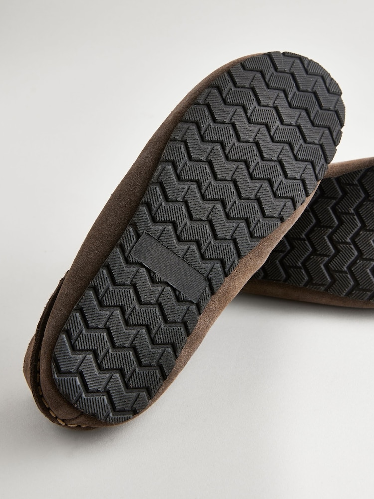 Grey Suede Moccasin Slippers - Image 6 of 6