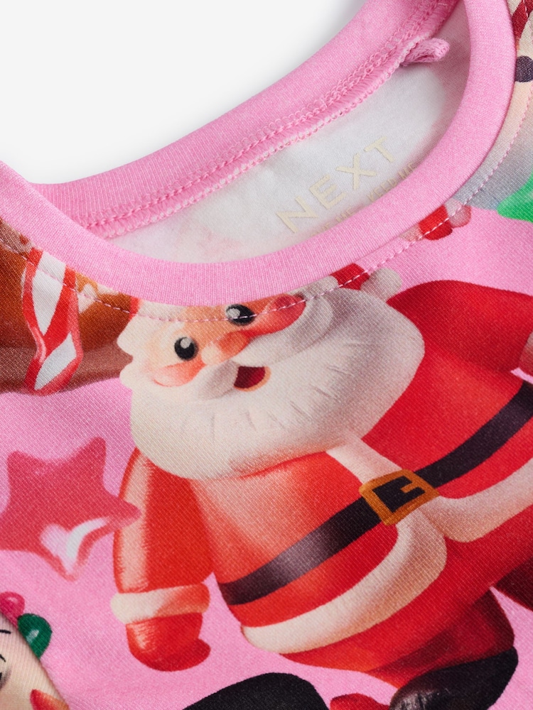 Pink Long Sleeve Jersey Christmas Dress (3mths-7yrs) - Image 10 of 10
