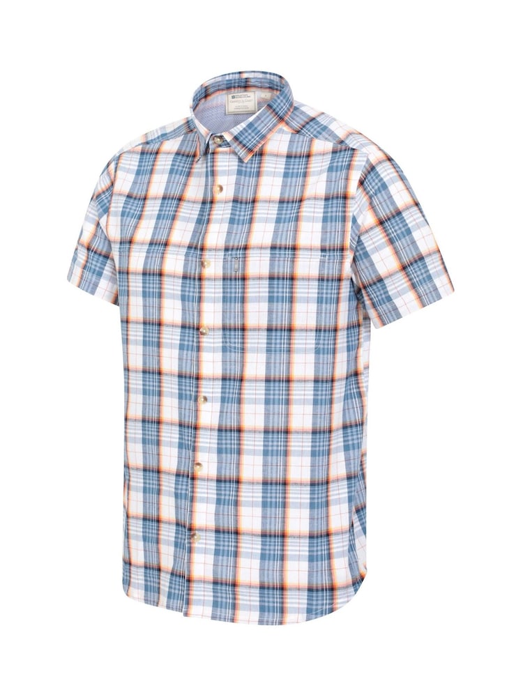 Mountain Warehouse Light Blue 100% Organic Cotton Holiday Mens Short Sleeve Shirt - Image 5 of 5