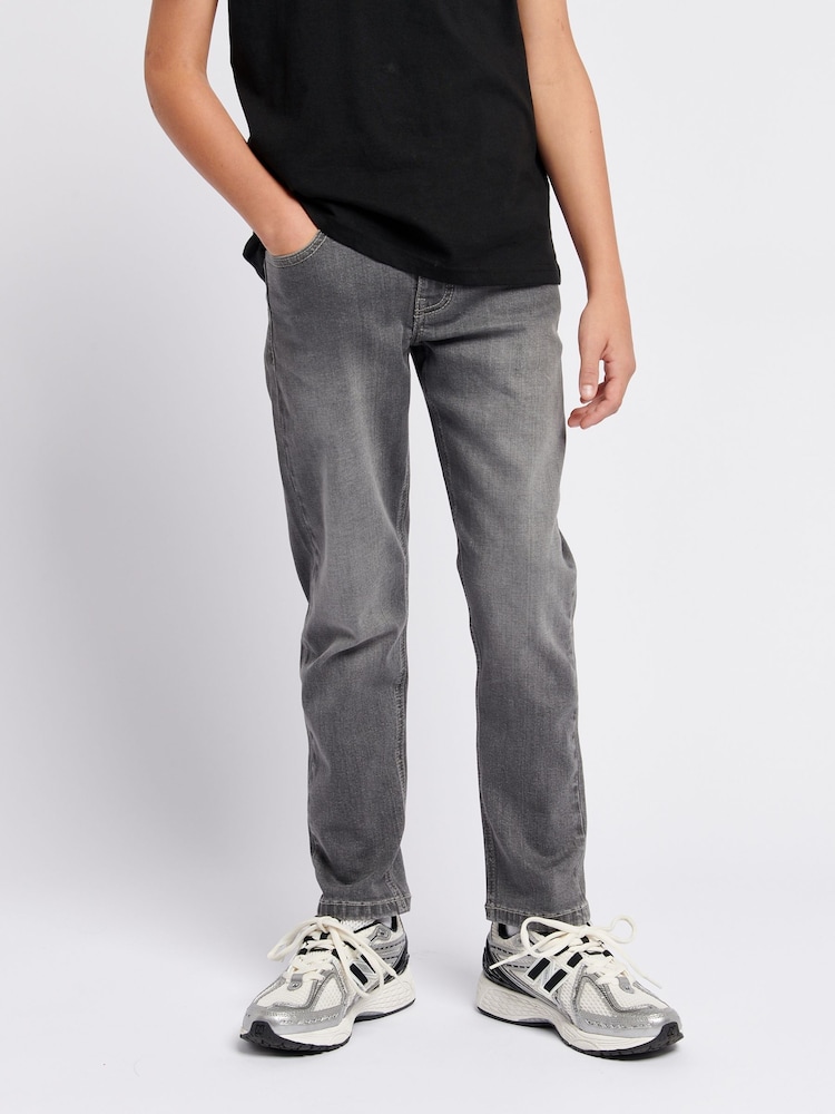 Lee Grey Boys Straight Fit Classic Daren Jeans - Image 1 of 8