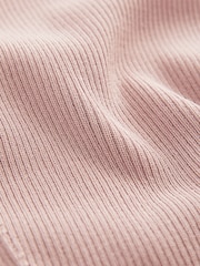 Pink Blush Bardot Off The Shoulder Fitted Rib Knitted Jumper Top - Image 7 of 7