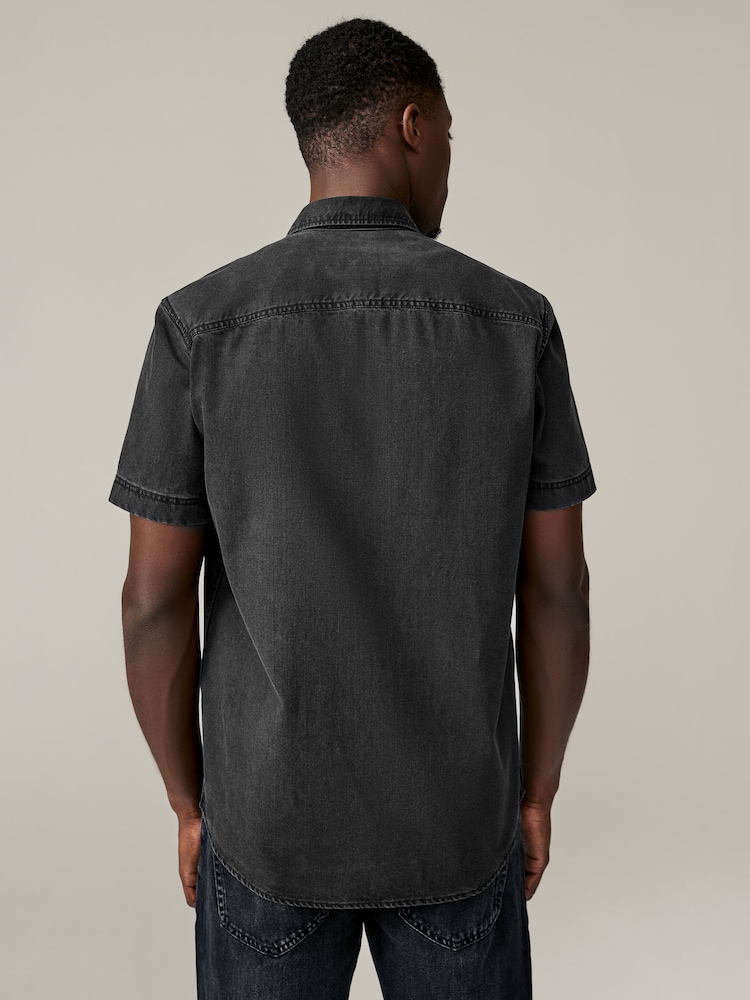 Noir - Chemises western100manches % coton  Denim - Image 3 of 8
