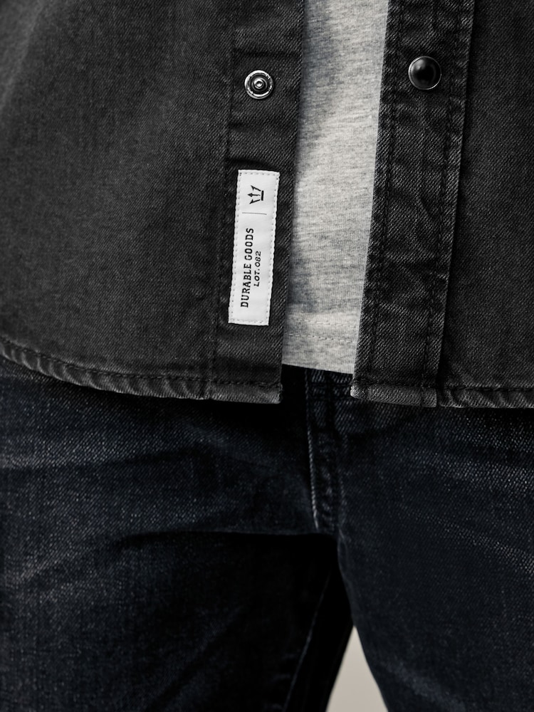 Noir - Chemises western100manches % coton  Denim - Image 5 of 8