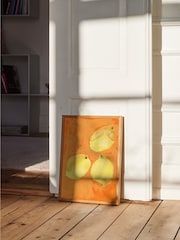 Paper Collective Yellow Lemons Framed Wall Art Print in Natural Oak Frame - Image 1 of 4