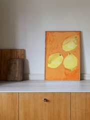 Paper Collective Yellow Lemons Framed Wall Art Print in Natural Oak Frame - Image 2 of 4