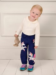JoJo Maman Bébé Navy Blue Unicorn Appliqué Joggers - Image 2 of 6