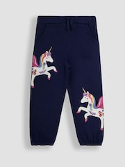 JoJo Maman Bébé Navy Blue Unicorn Appliqué Joggers - Image 3 of 6