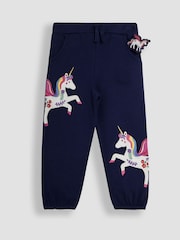 JoJo Maman Bébé Navy Blue Unicorn Appliqué Joggers - Image 4 of 6