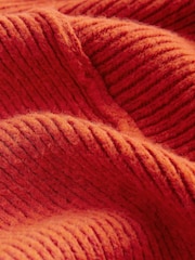 Orange Seam Detail Wrap Neck Rib Knitted Jumper - Image 6 of 8